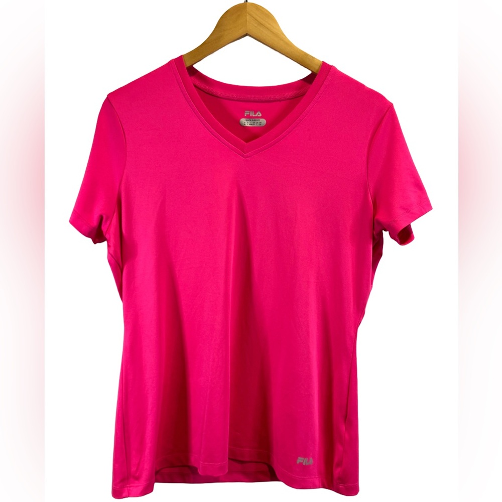 FILA | Athletic V Neck Tee | Workout Top | Activewear | Lightweight